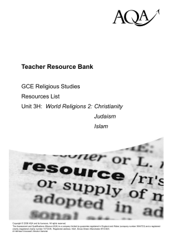 A-level Religious Studies Resource list Resource list: RST3H