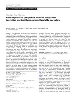 Plant responses to precipitation in desert ecosystems: integrating