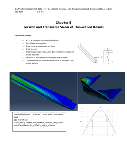 Chapter 5 Torsion and Transverse Shear of Thin