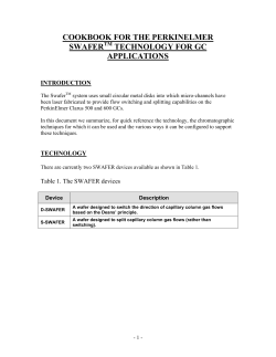 Cookbook for the PerkinElmer Swafer Technology for GC Applications