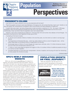 Perspectives - Negative Population Growth
