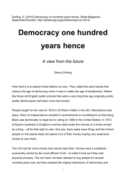 Democracy one hundred years hence
