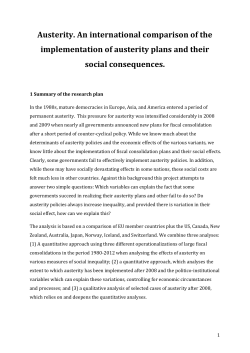 Austerity. An international comparison of the implementation of