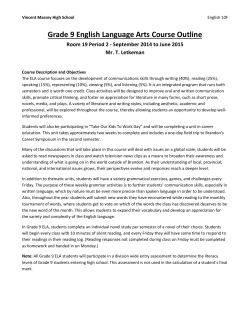 Grade 9 English Language Arts Course Outline