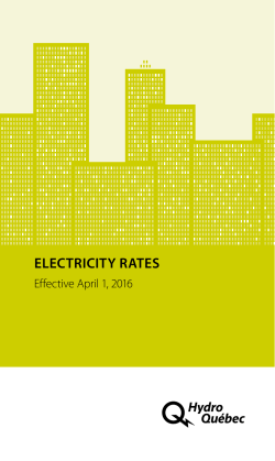 Electricity Rates Effective April 1, 2016.