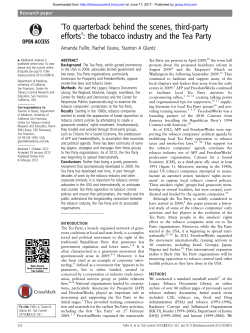 the tobacco industry and the Tea Party