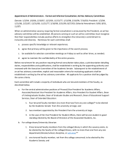 Appointment of Administrators - Formal and Informal Consultation