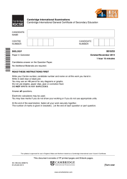 0610/33 Cambridge International Examinations