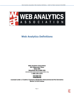 Web Analytics Definitions - Digital Analytics Association