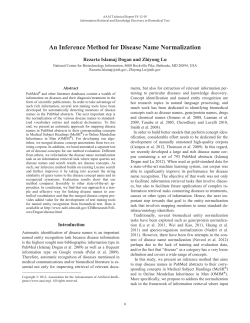 An Inference Method for Disease Name Normalization
