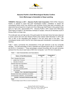 February 2, 2011 - Atacama Pacific Gold Corporation