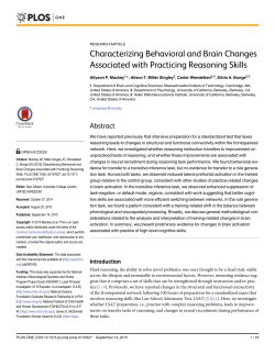 Characterizing Behavioral and Brain Changes