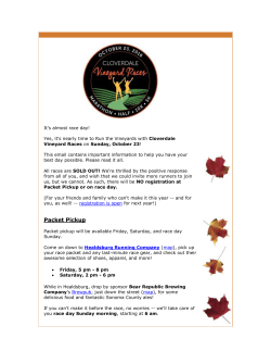 Packet Pickup - Cloverdale Vineyard Races