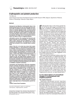 Erythropoietin And Platelet Production - ORBi