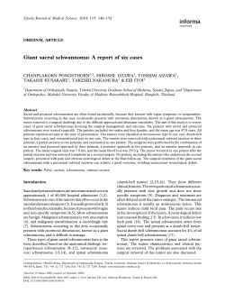 Giant sacral schwannoma: A report of six cases