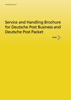 Service and Handling Brochure for Deutsche Post Business and