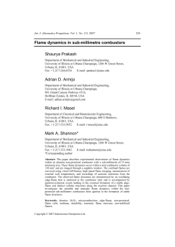 Flame dynamics in sub-millimetre combustors Shaurya Prakash