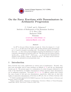 On the Farey Fractions with Denominators in Arithmetic