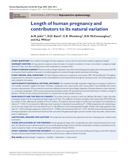 Length of human pregnancy and contributors to