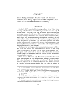 COMMENT Credit Rating Immunity? How the Hands