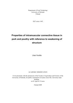Properties of intramuscular connective tissue in pork and
