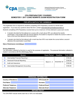 cpa preparatory courses semester 1 2017 core rewrite exam