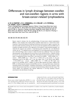 Differences in lymph drainage between swollen
