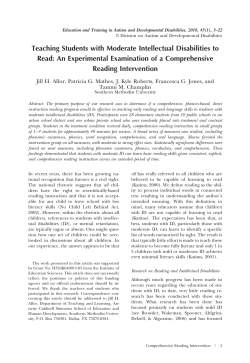 Teaching Students with Moderate Intellectual Disabilities to Read