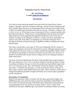 Population of the Pre&ndash;Flood World By: Tom Pickett E&ndash;mail: tpickett
