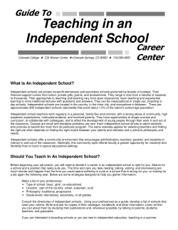 Teaching in an Independent School
