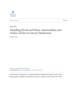 Intermediality and Anders-streben in Literary Modernism