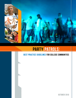 Party Patrols: Best Practice guidelines for college communities 1