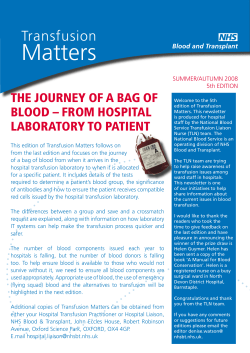 Matters - British Blood Transfusion Society