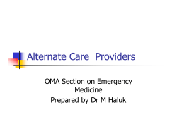 Alternate Care Providers - Canadian Association of Emergency