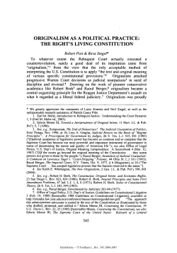 Originalism as a Political Practice: The Right&acirc;&bull;Žs Living Constitution