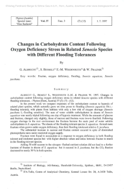 Changes in Carbohydrate Content Following Oxygen