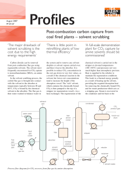 Post-combustion carbon capture from coal fired plants &ndash; solvent