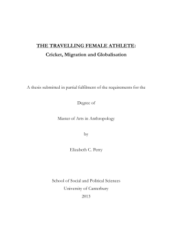 THE TRAVELLING FEMALE ATHLETE: Cricket, Migration and