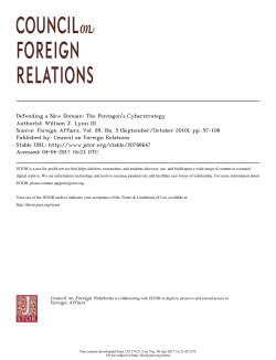 Defending a New Domain: The Pentagon`s Cyberstrategy