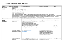 1 Year Scheme of Work 2015-2016