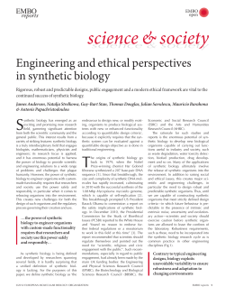 Engineering and ethical perspectives in synthetic biology
