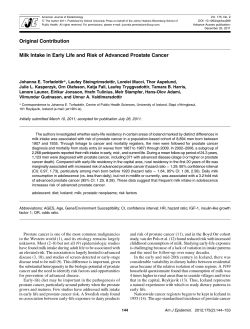 Milk Intake in Early Life and Risk of Advanced Prostate Cancer