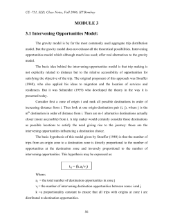 MODULE 3 3.1 Intervening Opportunities Model: