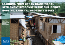 learning from urban transitional settlement response in the