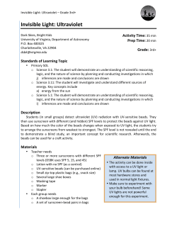 Invisible Light: Ultraviolet