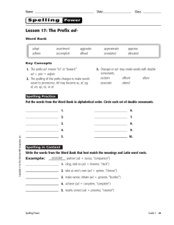 Lesson 17: The Prefix ad-
