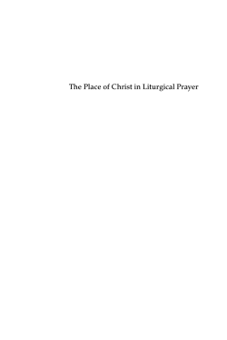 The Place of Christ in Liturgical Prayer