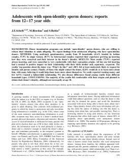 Adolescents with open-identity sperm donors: reports from 12&ndash;17