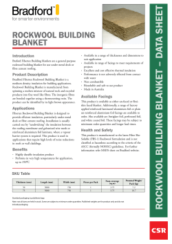 R OCKW OOL BUILDING BLANKET &ndash; D ATA sh EET