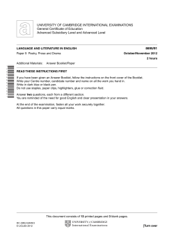 UNIVERSITY OF CAMBRIDGE INTERNATIONAL